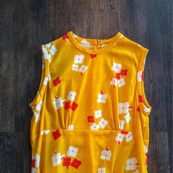 Vintage Yellow Floral Maxi Dress with Matching Jacket - Picture 8 of 9